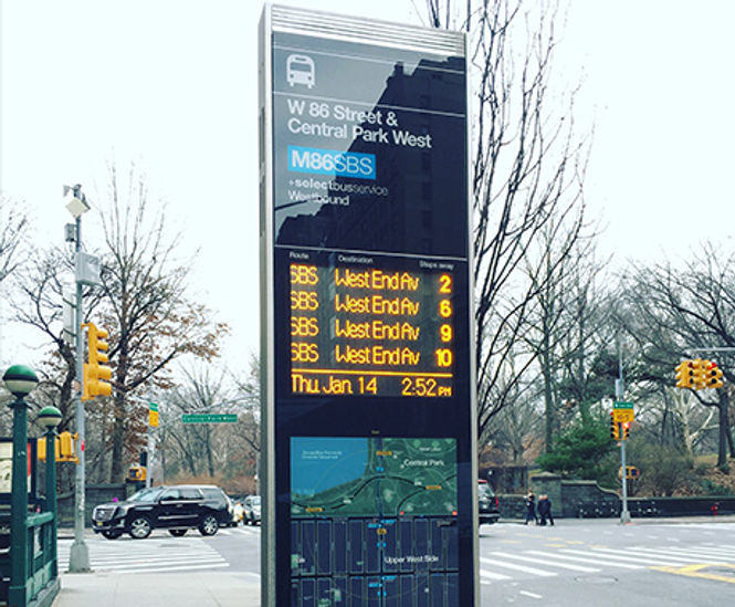 Digital SBS wayfinding totems for New York City