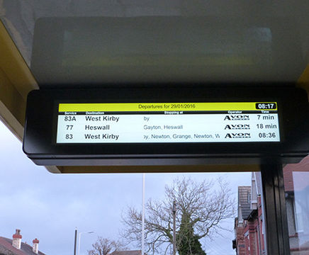 28" ultra-wide TFT display for bus stops