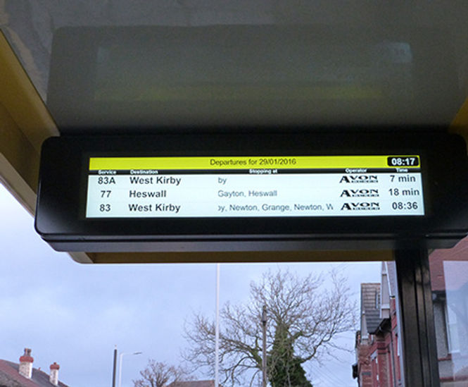 28" ultra-wide TFT display for bus stops