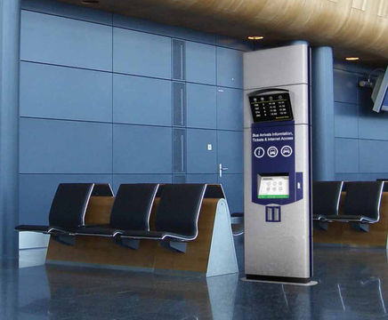 Touchscreen information kiosk for transport hubs