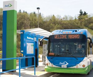 Iconic passenger waiting shelters - BRT route, Seattle