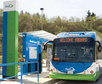 Iconic passenger waiting shelters - BRT route, Seattle