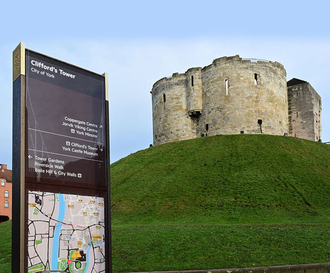 Pedestrian wayfinding signage - York