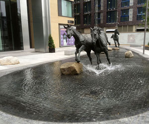 Award-winning water feature - Goodmans Fields Horses