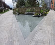 Rill, cascade and mirror pool - Nine Elms, London