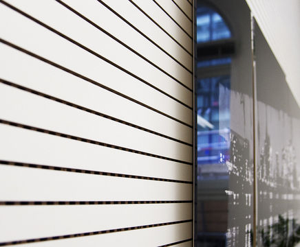 Acoustic slotted wood plank system