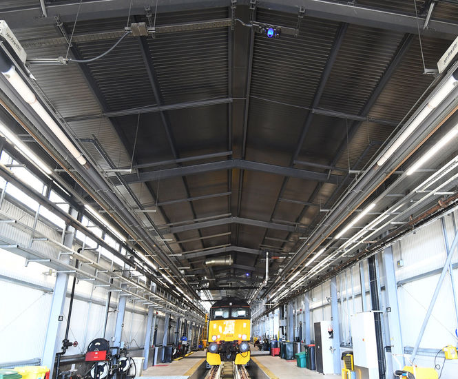 Nor-Ray-Vac radiant tube heating system for rail depot