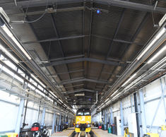 Nor-Ray-Vac radiant tube heating system for rail depot