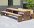Linares - contemporary steel and timber outdoor table with benches 4