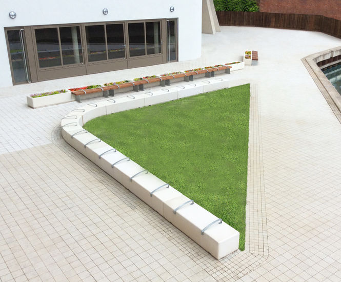 Bespoke concrete seating / planters, residential project