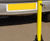 Yellow lockable fold-down steel post for driveways and parking spaces 6