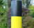 Steel bollard with black and yellow high-visibility hazard bands 5