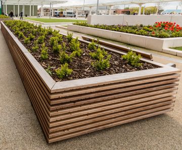 Stoke timber-clad free-standing planter