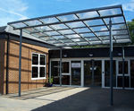 Brandon - freestanding steel canopy shelter with polycarbonate roof