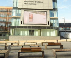 Outdoor seating for De Montfort University, Leicester