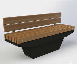 Pendle Concrete and Timber Bench