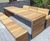 Linares - contemporary steel and timber outdoor table with benches 2