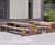 Linares - contemporary steel and timber outdoor table with benches 3