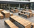 Linares - contemporary steel and timber outdoor table with benches 0