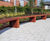 Curved timber benches for university Foster Garden 9