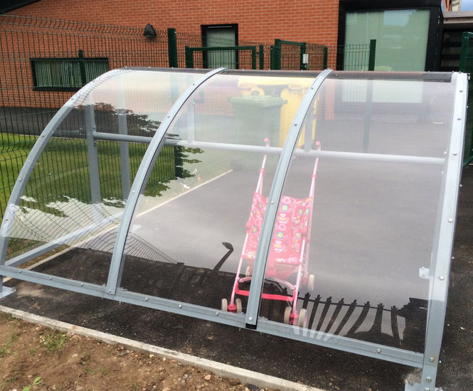 Cycle storage and traffic control for school nursery