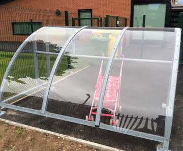 Cycle storage and traffic control for school nursery