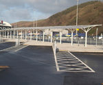Covered walkway, Stena Line new ferry port bus terminal