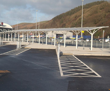 Covered walkway, Stena Line new ferry port bus terminal