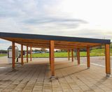 Bespoke canopy, shelters and seating for visitor centre - on this page