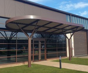 Bespoke entrance canopy - John Deere Visitors Centre