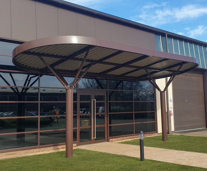 Bespoke entrance canopy - John Deere Visitors Centre