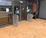 Sheffield - perforated steel entrance door barrier - on this page