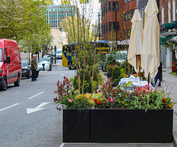 Steel planter barriers for Elizabeth Street, Belgravia