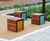 Deacon Cube - small outdoor hardwood and steel bench for public spaces 0
