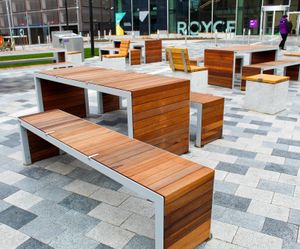 Linares picnic tables and benches for Henry Royce Institute