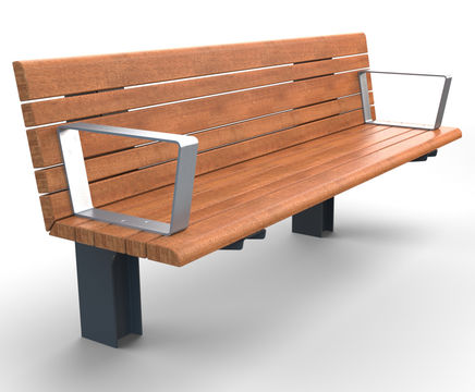 Protect - IWA 14-1 steel and timber impact-resistant outdoor seat