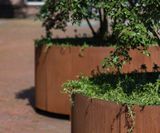 POC Round High - large corten steel outdoor planter - on this page