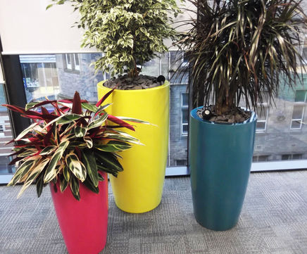 Cylik Spirit Planters - fluted fiberglass garden pots