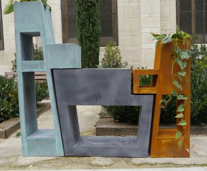Avant-Garde Easter Island - statue inspired geometric planter