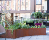 Bespoke faux corten steel planters for balcony - on this page