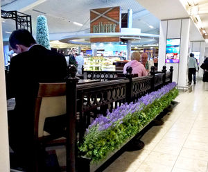 Kubik planters and artificial plants - Edinburgh Airport