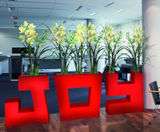 Avant-Garde Alphabet and Digits - fibreglass planters - on this page