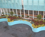 Bespoke wave planters for challenging retail site