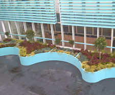 Bespoke wave planters for challenging retail site