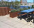 Bespoke corten steel effect planters - BBC roof terrace 1