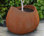 Corten steel effect lightweight GRP planters