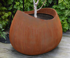 Corten steel effect lightweight GRP planters