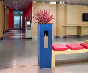 Clean Station Louis - fibreglass hand sanitiser dispenser with planter