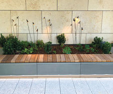 Bespoke planters and seating for commercial roof garden - London