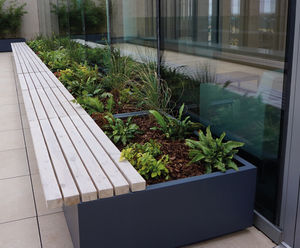 Bespoke bench planters for corporate roof garden